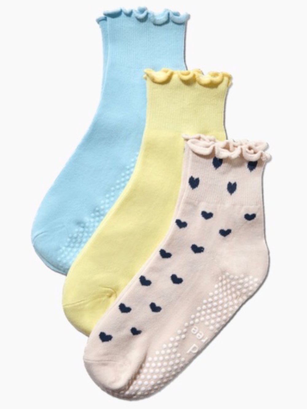 Hold for Three 3 Pack Ruffle Pilates Socks NWT